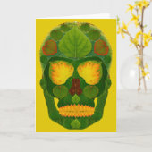 《植物》アスペンの葉のスカル9 カード (黄色い花)