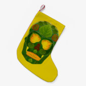 《植物》アスペンの葉のスカル9 スモールクリスマスストッキング (正面 (吊り時))