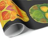 《植物》アスペンの葉のスカル ラッピングペーパー (ロールコーナー)