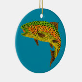 《植物》アスペンの葉のニジマス1 セラミックオーナメント (右)