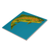 《植物》アスペンの葉のニジマス4 タイル (側面)