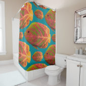 《植物》アスペンの葉の熱帯魚1 シャワーカーテン (インサイチュ)