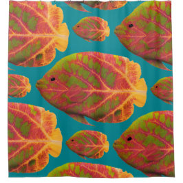 《植物》アスペンの葉の熱帯魚1 シャワーカーテン