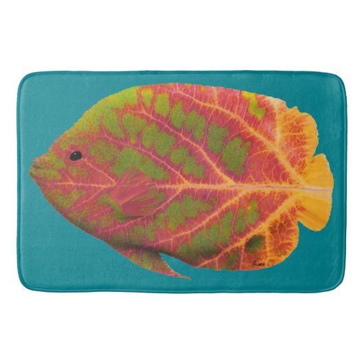 《植物》アスペンの葉の熱帯魚1 バスマット (正面)