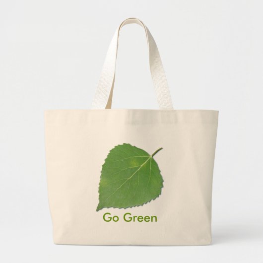 《植物》アスペンの葉EcoBag ラージトートバッグ (正面)