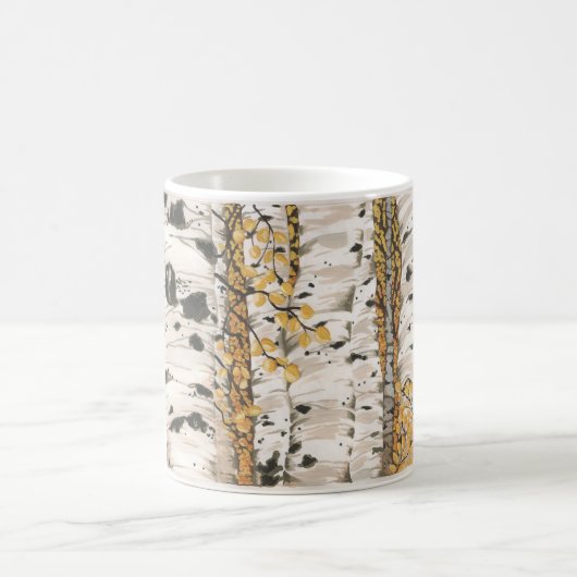 《植物》アスペンの陶磁器のマグ コーヒーマグカップ (中央)