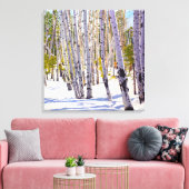《植物》アスペンのSnow Canvas Print キャンバスプリント (インサイチュ (リビング))
