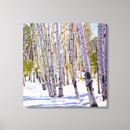《植物》アスペンのSnow Canvas Print キャンバスプリント (正面)