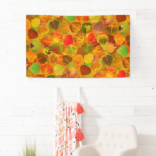 《植物》アスペンはコラージュに無地のなメドレーを継ぎ目が無い1去ります 横断幕 (インサイチュ)