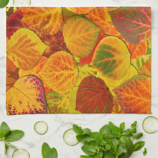 《植物》アスペンはコラージュに無地のなメドレー1を去ります キッチンタオル (折り畳み)