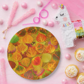 《植物》アスペンはコラージュに無地のなメドレー1を去ります ペーパープレート (パーティー)