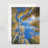 《植物》アスペンオール,ハのまわりにッピーホリデーズ シーズンポストカード (正面/裏面)