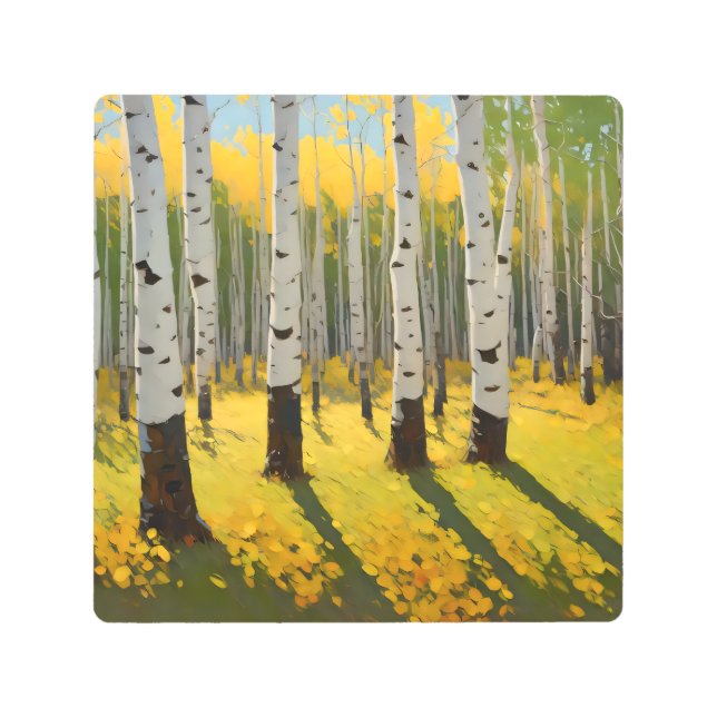 《植物》アスペングローブインザアフタヌーンサンライト メタルプリント (正面)