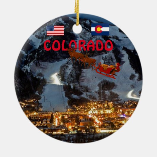 《植物》アスペンコロラドバケーション写真クリスマスオーナメント セラミックオーナメント (裏面)