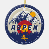 《植物》アスペンコロラドフラッグスキーマウンテンサンセットディ土産 セラミックオーナメント (正面)