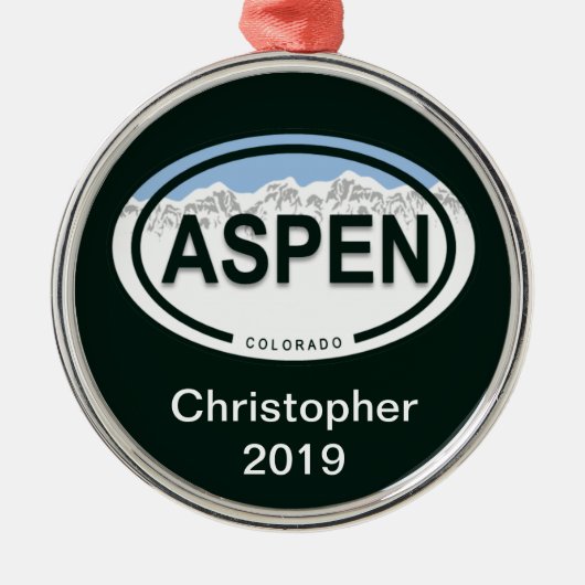 《植物》アスペンコロラドマウンテンラベルオーナメント メタルオーナメント (正面)