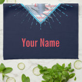 《植物》アスペンコロラドレトロスキーヤーヴィンテージUSAスキー キッチンタオル (折り畳み)