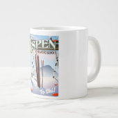 《植物》アスペンコロラドヴィンテージスタイルスキーポスター。 ジャンボコーヒーマグカップ (正面右)