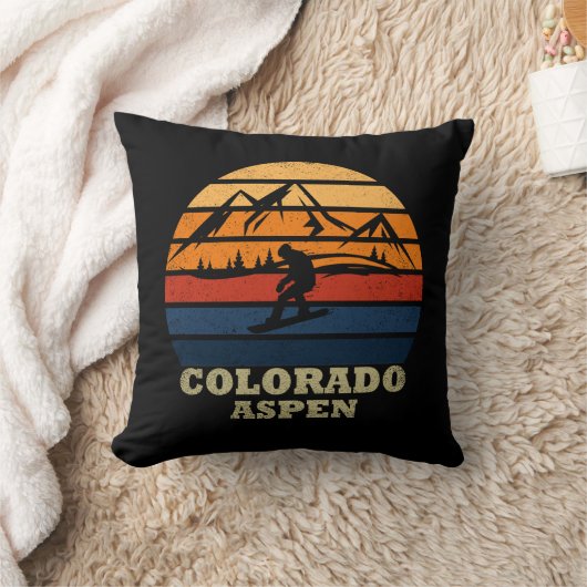 《植物》アスペンコロラドヴィンテージスノーボーダー クッション (ブランケット)