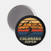 《植物》アスペンコロラドヴィンテージスノーボーダー マグネット (正面/裏面)