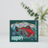 《植物》アスペンコロラド州のスノーボーダーのはがき ポストカード (スタンド正面)