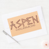 《植物》アスペンコロラド素朴な木の窓バンパーステッカー 長方形シール (封筒)