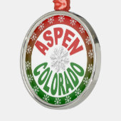 《植物》アスペンコロラド赤い緑のスノーフレークオーナメント メタルオーナメント (左)