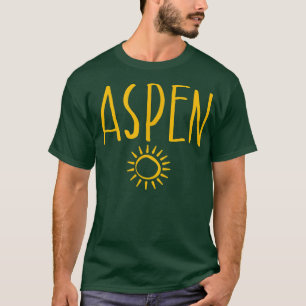 《植物》アスペンコロラドCOサンスケッチアンバープリント Tシャツ