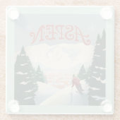 《植物》アスペンスキーヤー |コロラド ガラスコースター (裏面)