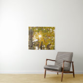 《植物》アスペンツリーと黄色の秋の葉日が差すこと34x40 タペストリー (インサイチュ(横))