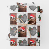 《植物》アスペンツリー素朴ウッドハートファミリーフォトクリスマス ラッピングペーパーシート (インサイチュ)