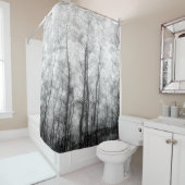 《植物》アスペンツリー-白黒 シャワーカーテン (インサイチュ)