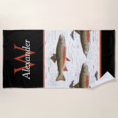 《植物》アスペンバーク素朴トラウト漁師リバーレイクハウス ビーチタオル (正面)