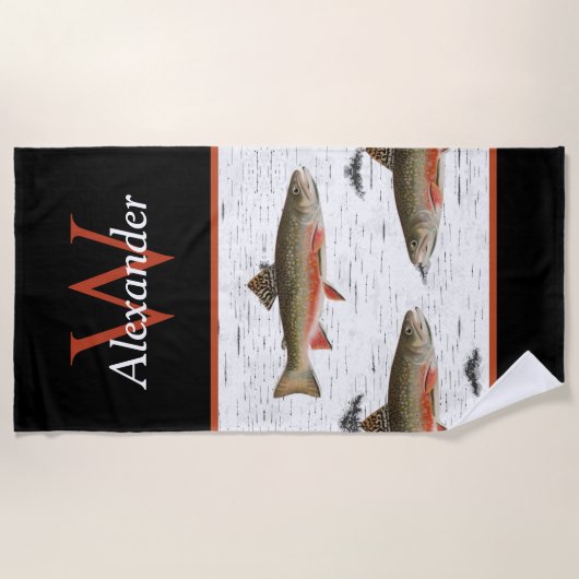 《植物》アスペンバーク素朴トラウト漁師リバーレイクハウス ビーチタオル (正面)