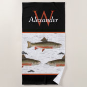 《植物》アスペンバーク素朴トラウト漁師リバーレイクハウス ビーチタオル (正面)