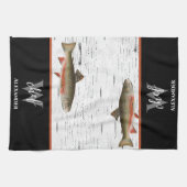 《植物》アスペンバーク素朴トラウト漁師レイクハウスキック キッチンタオル (横)