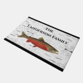 《植物》アスペンバーク素朴トラウト魚釣りレイクハウスリバー ドアマット (アングル)