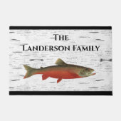 《植物》アスペンバーク素朴トラウト魚釣りレイクハウスリバー ドアマット (正面)