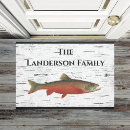 《植物》アスペンバーク素朴トラウト魚釣りレイクハウスリバー ドアマット