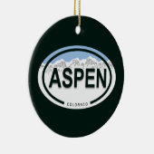 《植物》アスペンパーソナライズされたコロラドロッキーマウンテン セラミックオーナメント (右)