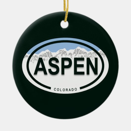 《植物》アスペンパーソナライズされたコロラドロッキーマウンテン セラミックオーナメント (正面)