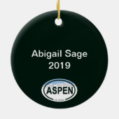 《植物》アスペンパーソナライズされたコロラドロッキーマウンテン セラミックオーナメント (裏面)