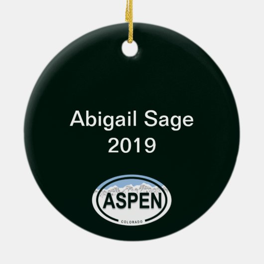 《植物》アスペンパーソナライズされたコロラドロッキーマウンテン セラミックオーナメント (裏面)