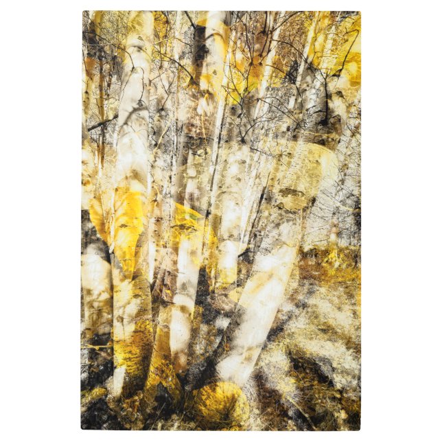 《植物》アスペンフォレスト抽象芸術 メタルプリント (正面)