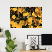 《植物》アスペンポプラ葉ルーの秋 ポスター (ホームオフィス)