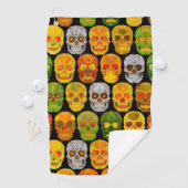 《植物》アスペンリーフスカルのシームレスパターン2018 ゴルフタオル (インサイチュ)