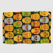 《植物》アスペンリーフスカルのシームレスパターン2018 ゴルフタオル (横)