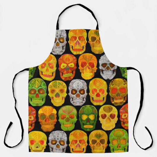 《植物》アスペンリーフスカルシームレスパターン2018 エプロン (正面)