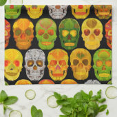 《植物》アスペンリーフスカルシームレスパターン2018 キッチンタオル (折り畳み)