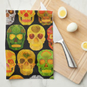 《植物》アスペンリーフスカルシームレスパターン2018 キッチンタオル (四つ折り)